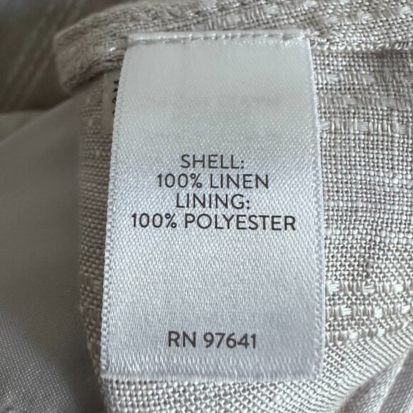 J. Jill Relaxed 100% Linen Gray w White Pinstripe Jacket Blazer Medium Lagenlook - Picture 10 of 14